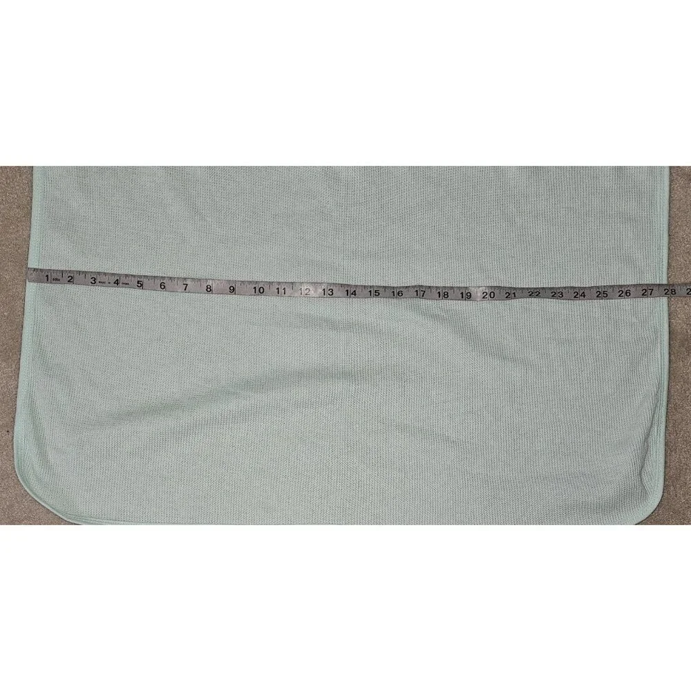 Bambini Solid Mint Green Waffle Knit 100% Cotton Thermal Blanket 28